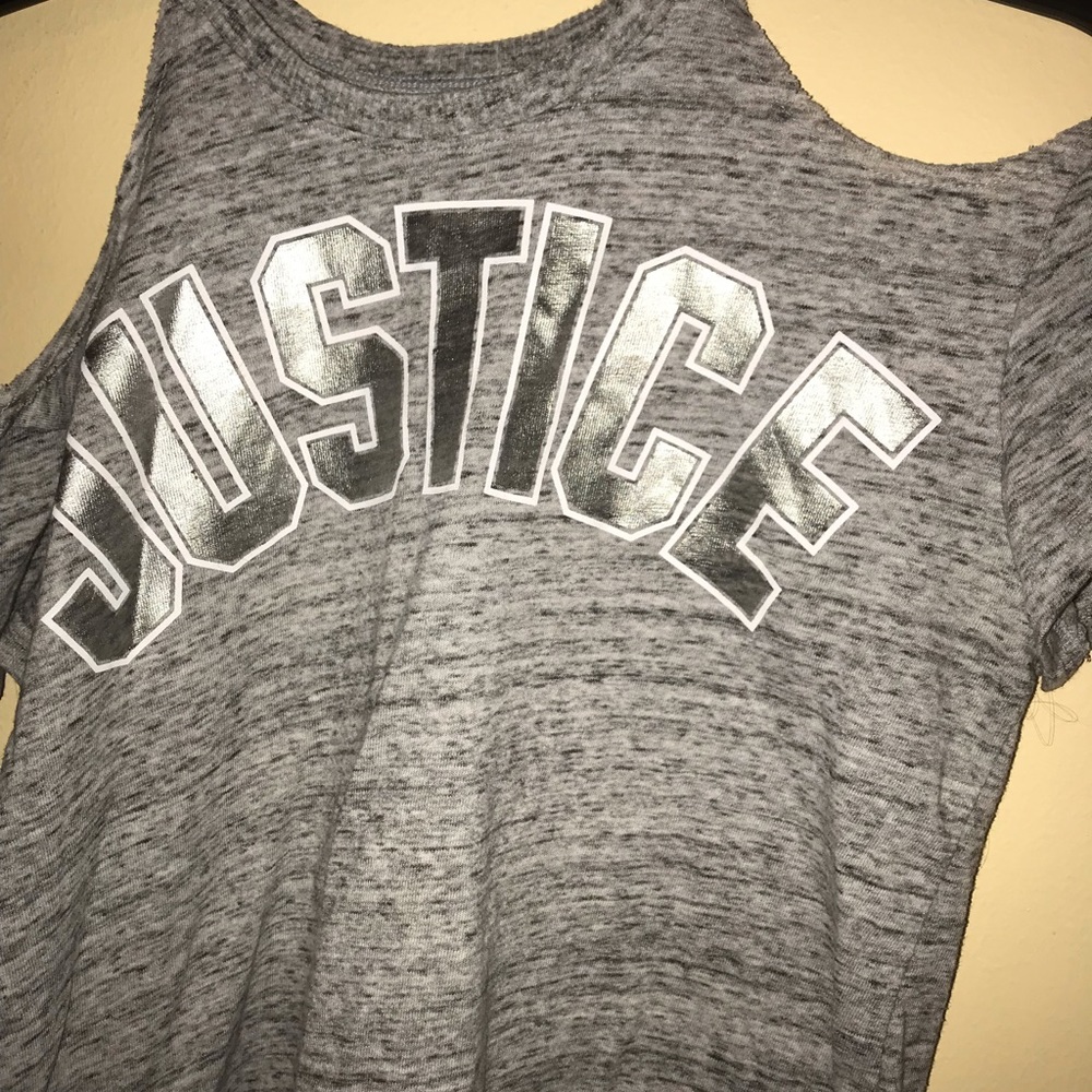 Cold Shoulder Grey Justice Shirt
